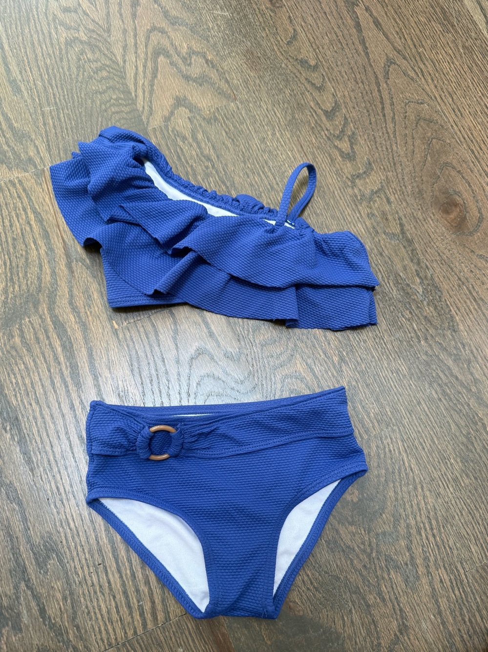 Kids Ruffled Two-Piece Swim Set - Blue